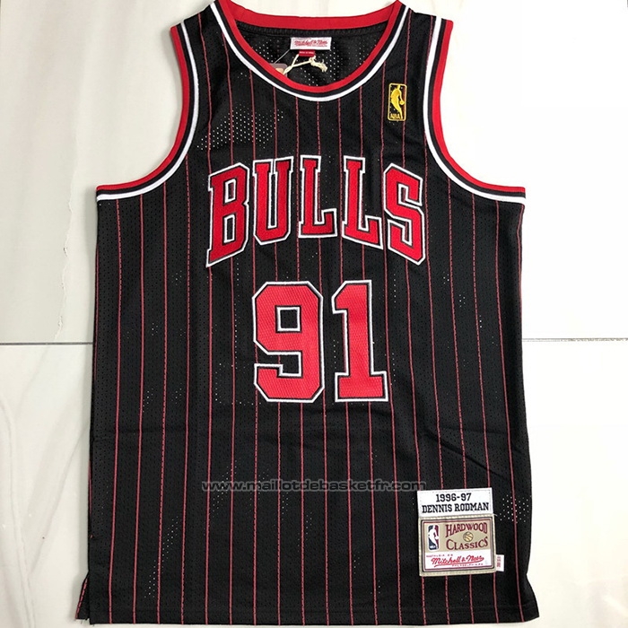 Maillot Chicago Bulls Dennis Rodman #91 Mitchell & Ness 1996-97 Noir